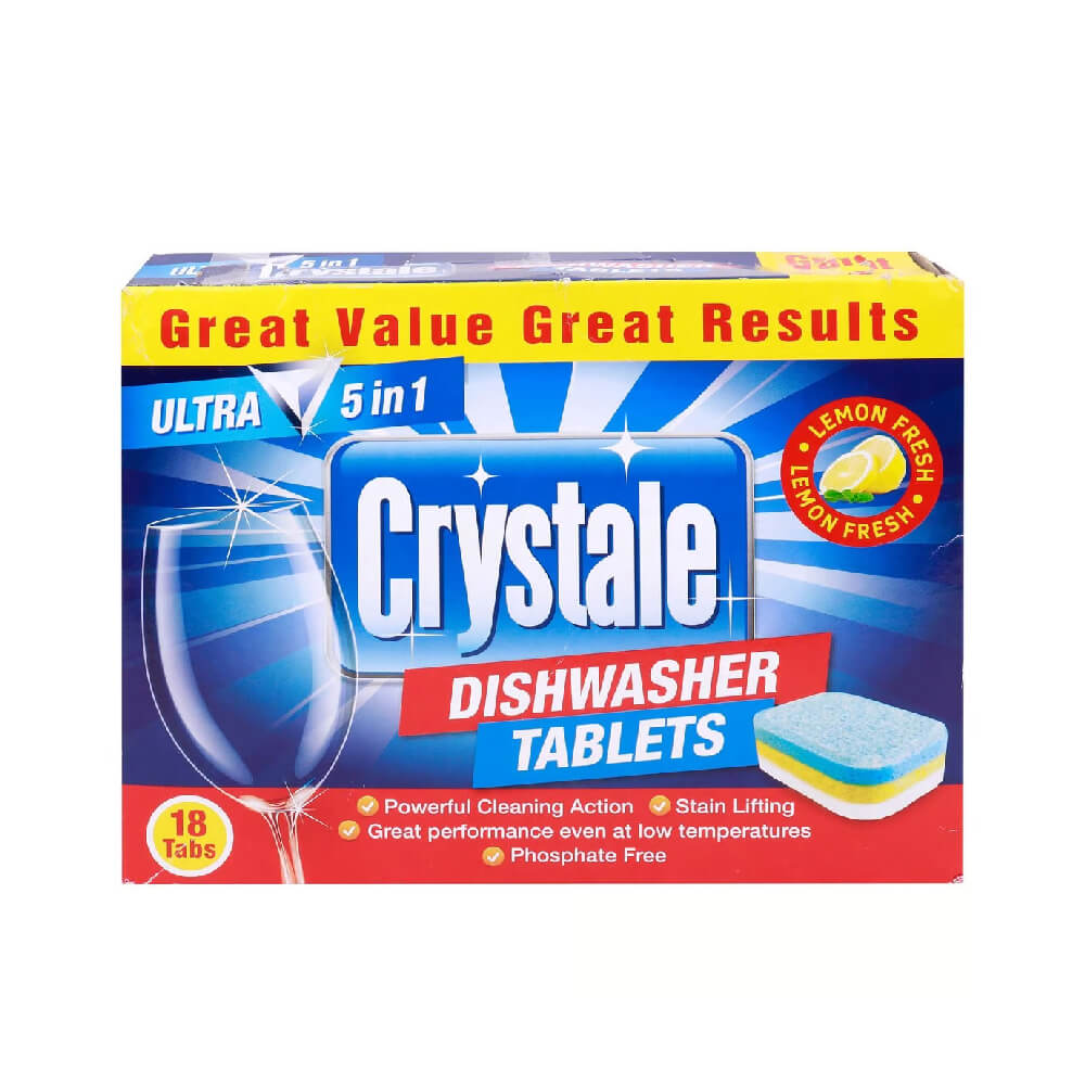 Crystale Power 5in1 Dishwasher Tablets Lemon Fresh 18s