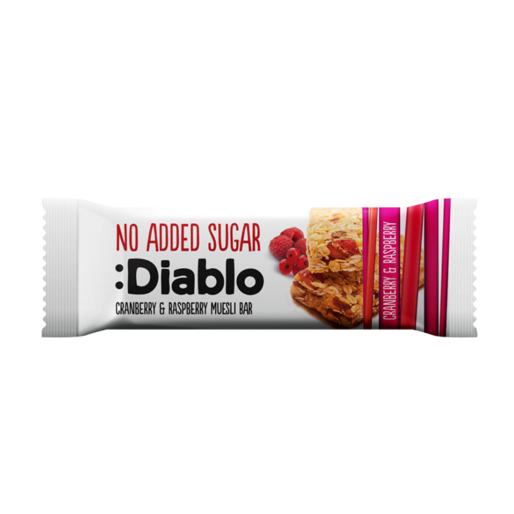 Diablo Cranberry And Raspberry Muesli Bar No Added Sugar 30gm