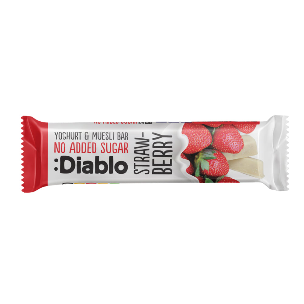 Diablo Yoghurt & Muesli Strawberry Bar No Added Sugar 30gm