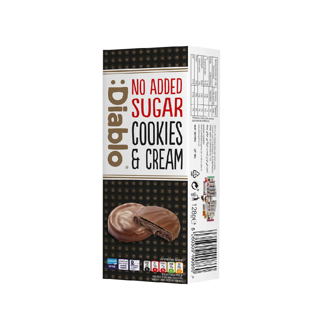 Diablo Chocolate Cookies and Cream No Added Sugar 128gm