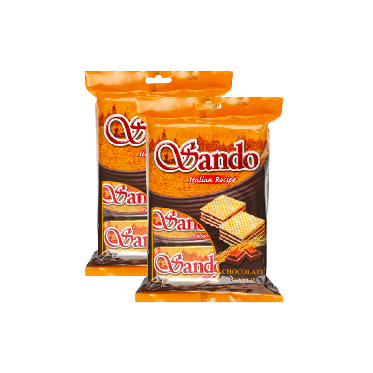 Sando Italian Recipe Chocolate Wafer Value Pack 8x 32g 2 pkt