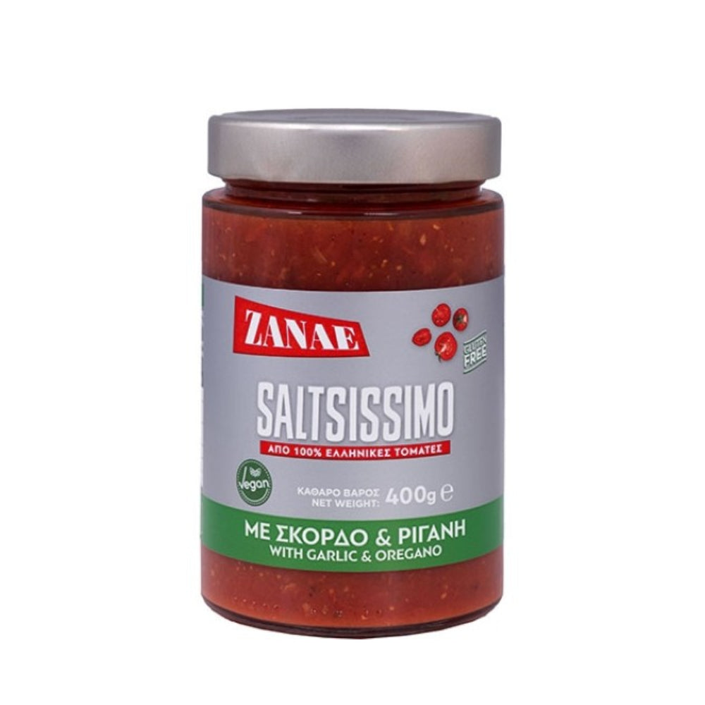 Zanae Tomato Sauce With Garlic & Oregano 400gm