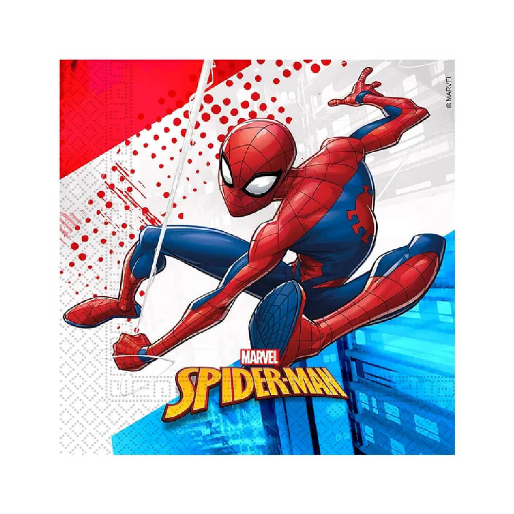 Procos 20 2-Ply Paper Napkins 33x33Cm Spiderman Team Up Marvel