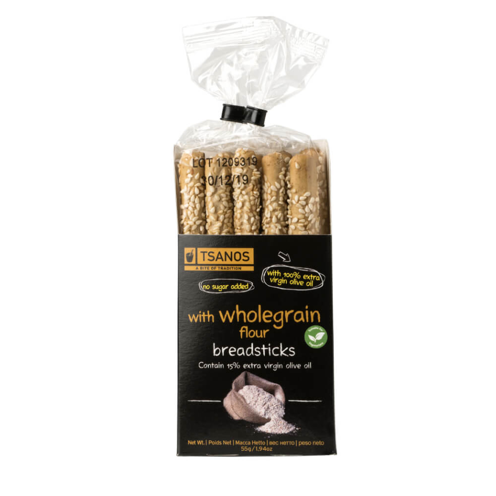 Tsanos Breadsticks With Wholegrain Flour 55gm