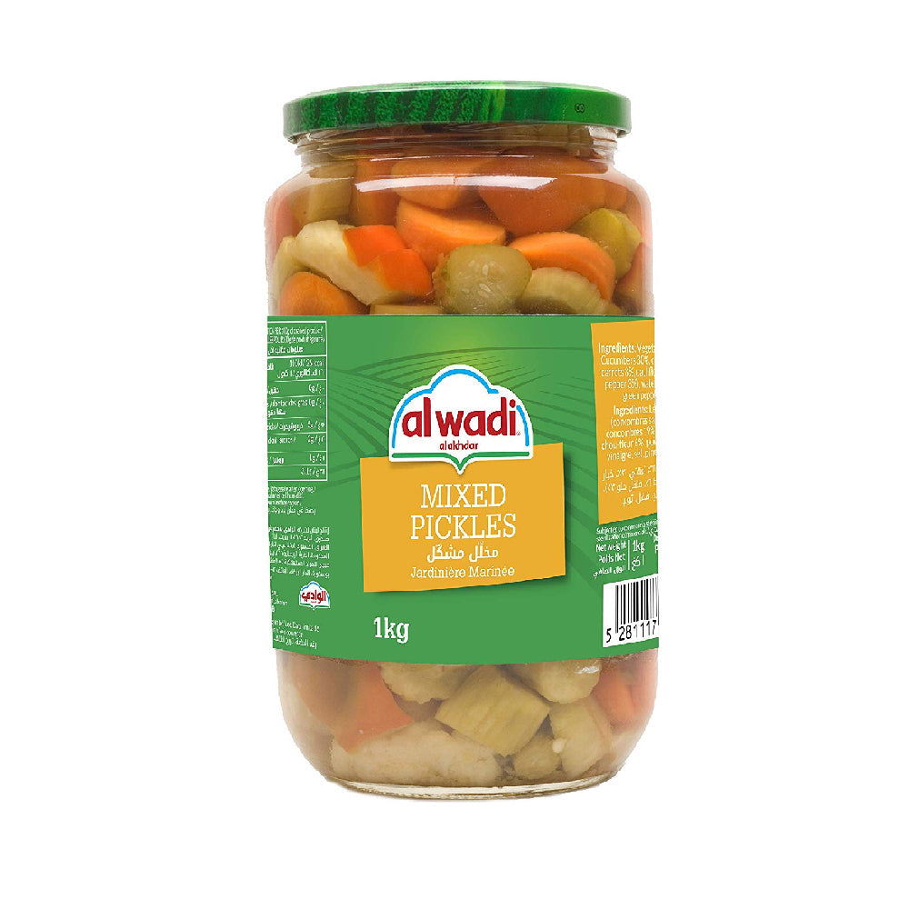 Al Wadi Mixed Pickles In Glass Jar 1kg