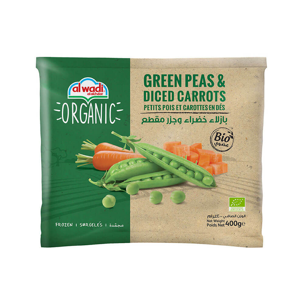 Al Wadi Frozen Organic Green Peas & Carrots 400G
