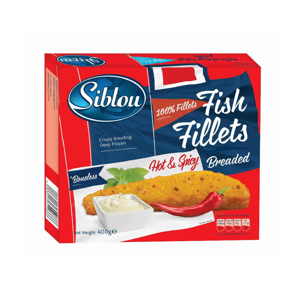 Siblou Hot & Spicy Breaded Fish Fillets 400Gm