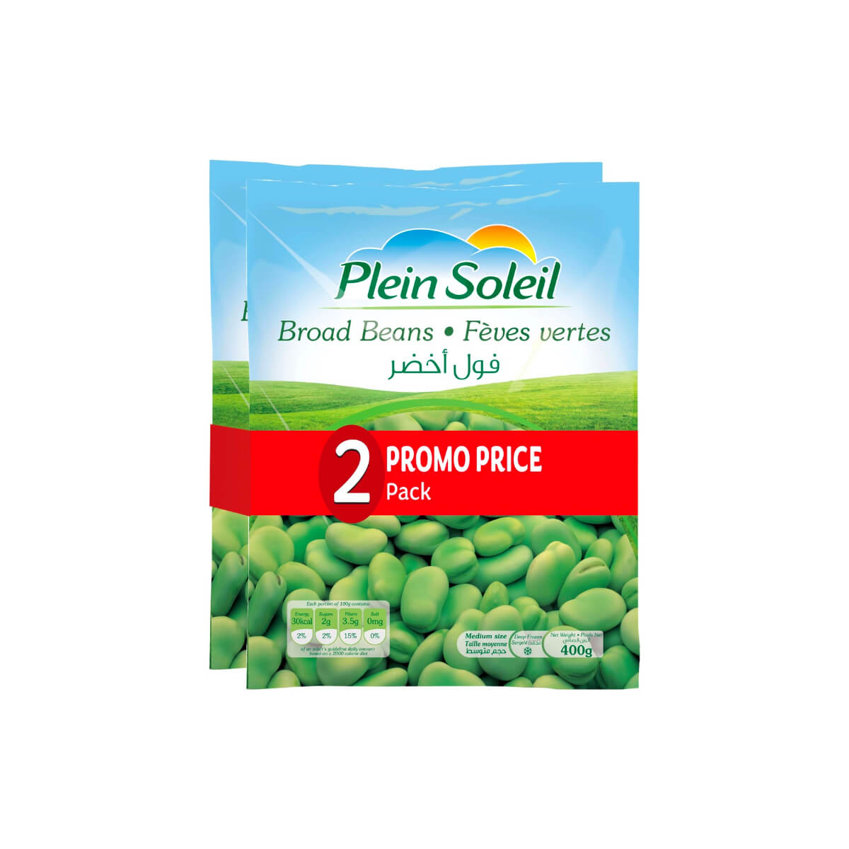 Plein Soleil Broad Beans Medium 2x400g