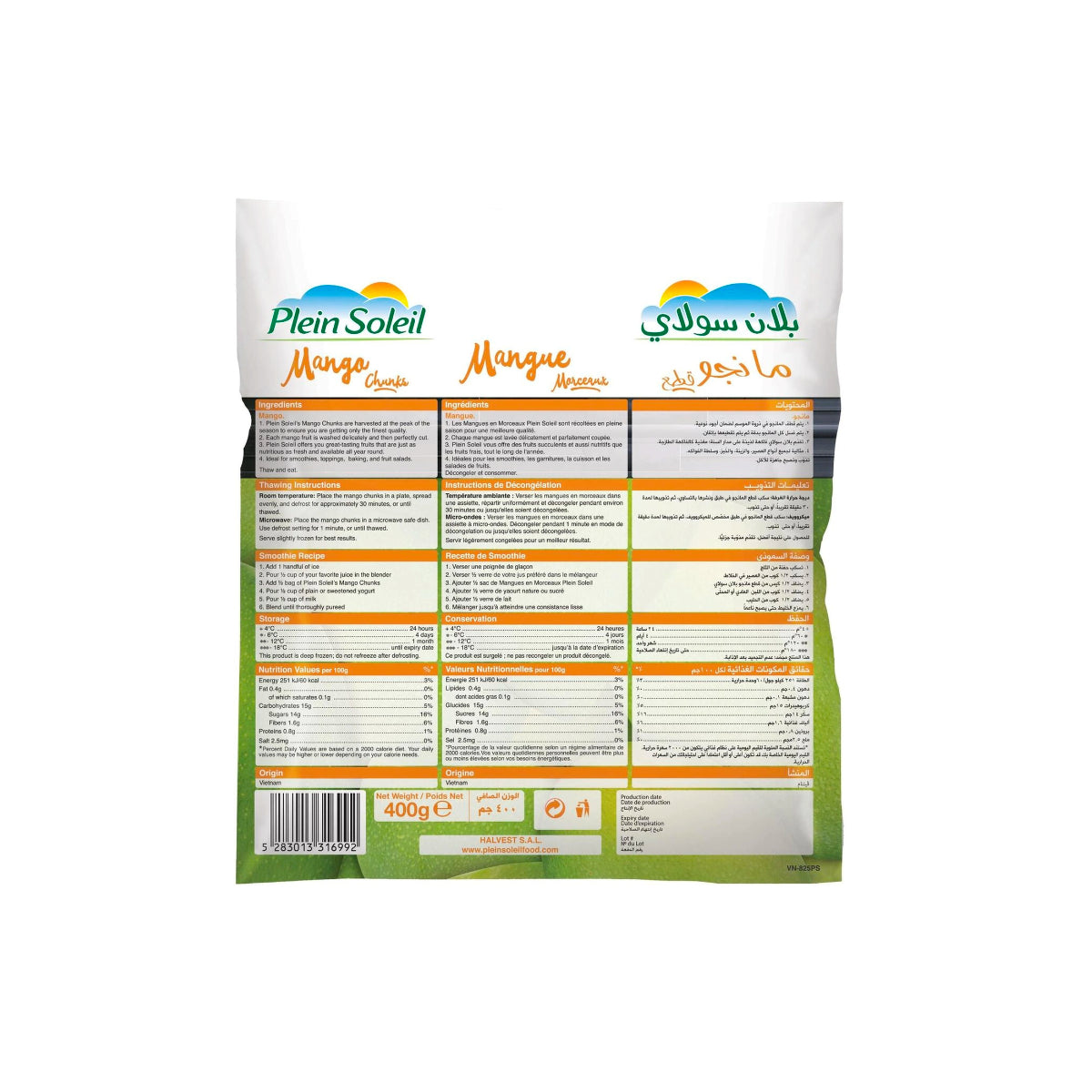 Plein Soleil Mango Chunks 400g