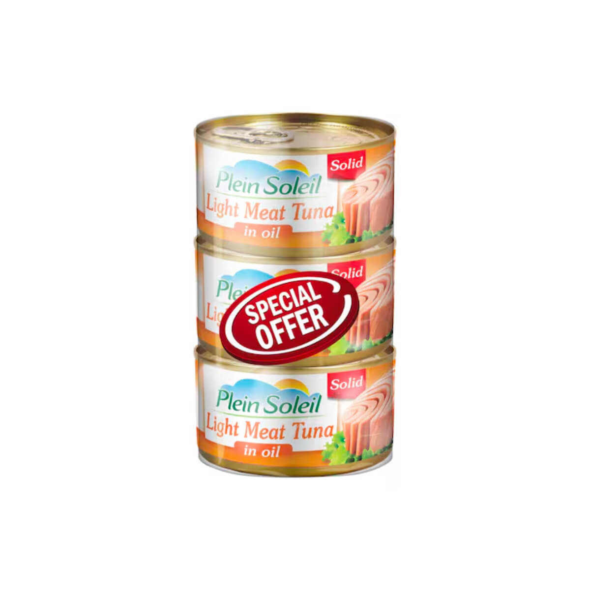 Plein Soleil Solid Light Meat Tuna In Vegetable Oil 3x170g