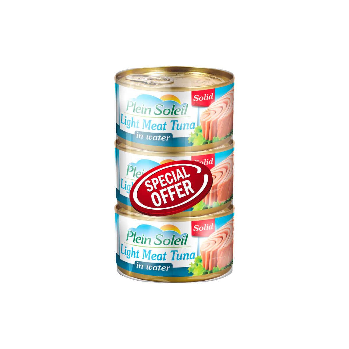 Plein Soleil Light Meat Tuna In Water 3x170g