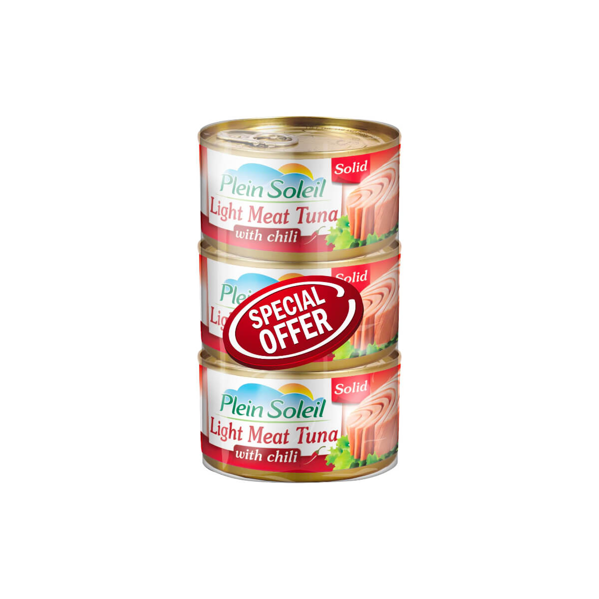 Plein Soleil Solid Light Meat Tuna With Chili 3x170g