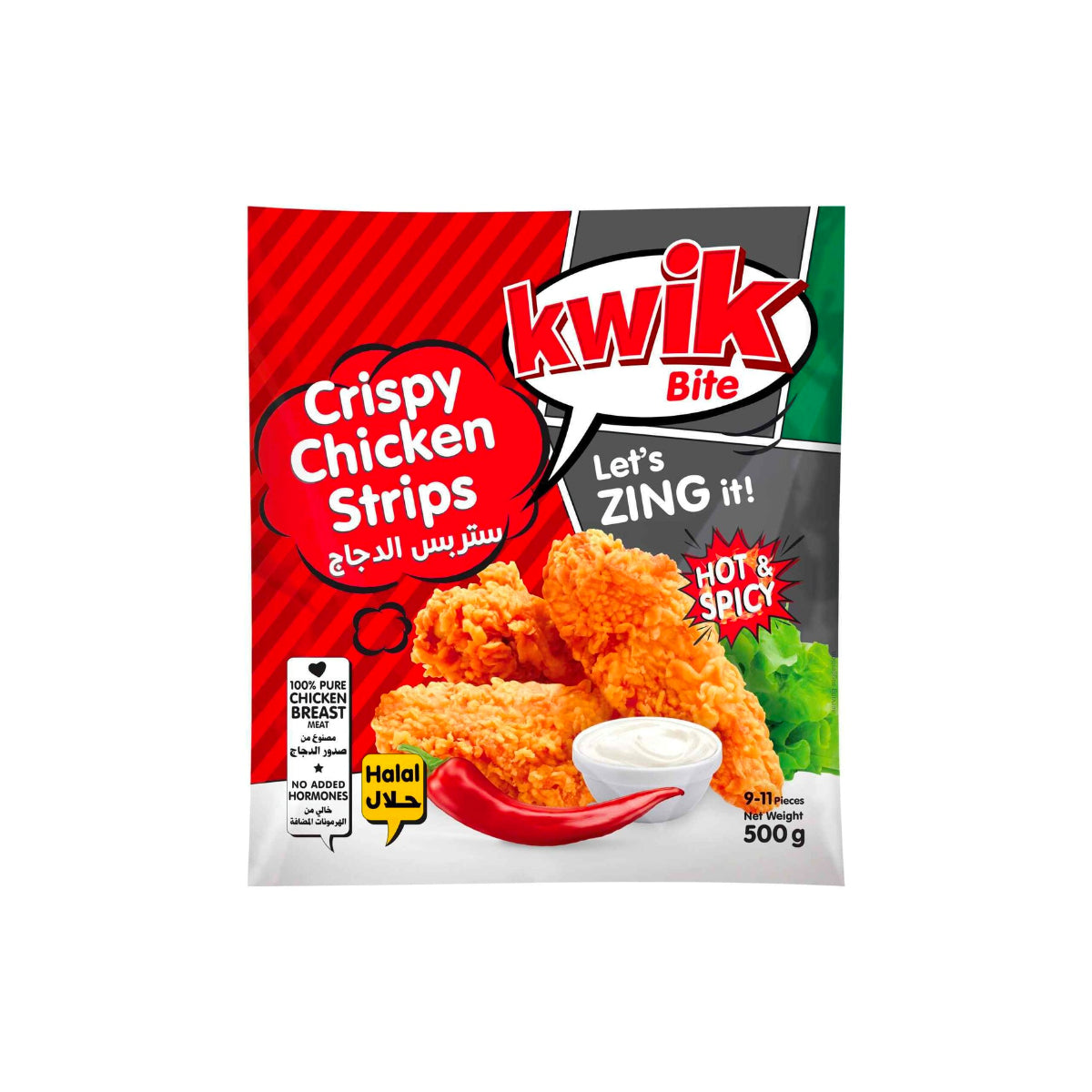 Kwik Bite Hot & Spicy Crispy Chicken Strips 500g