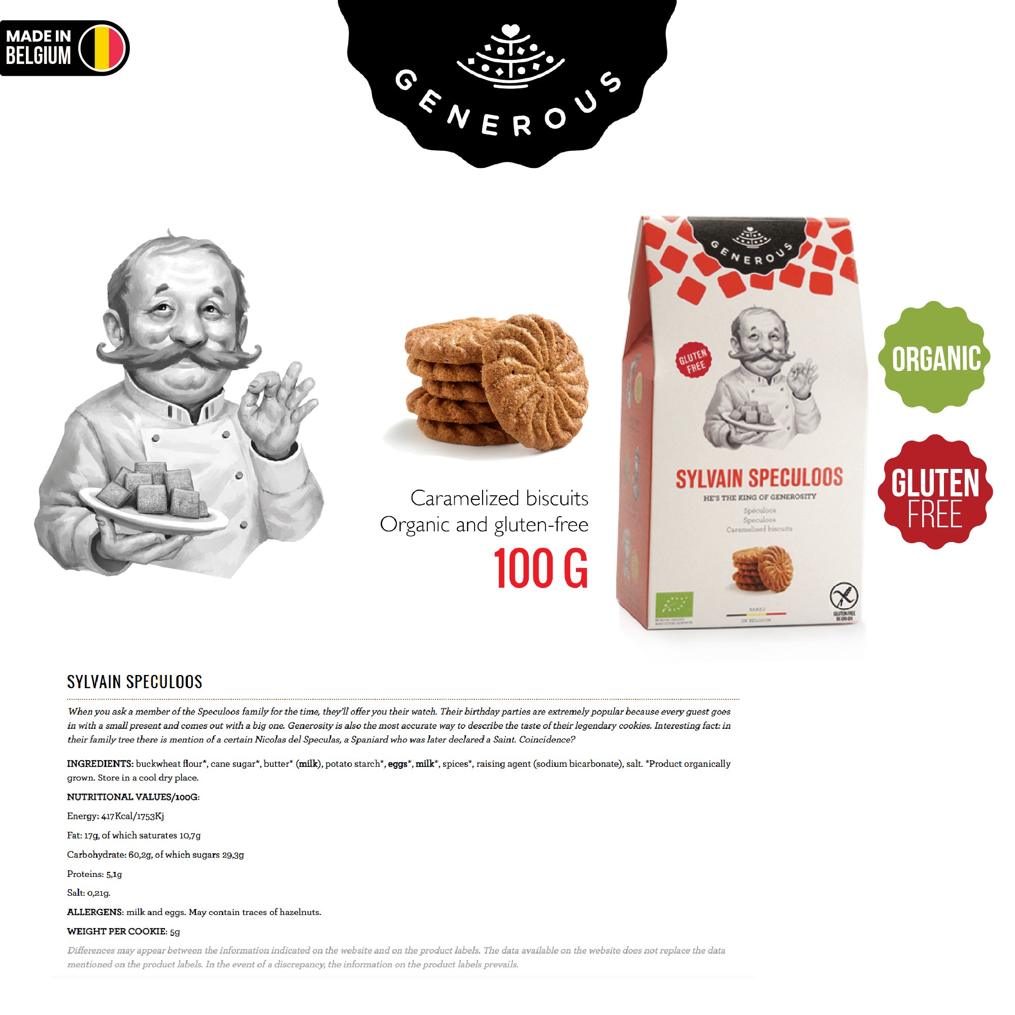 Generous Sylvain Speculoos Caramelized Biscuits 100g