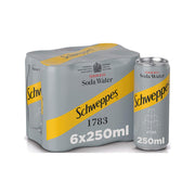 Schweppes Soda Water Can 250mlx6