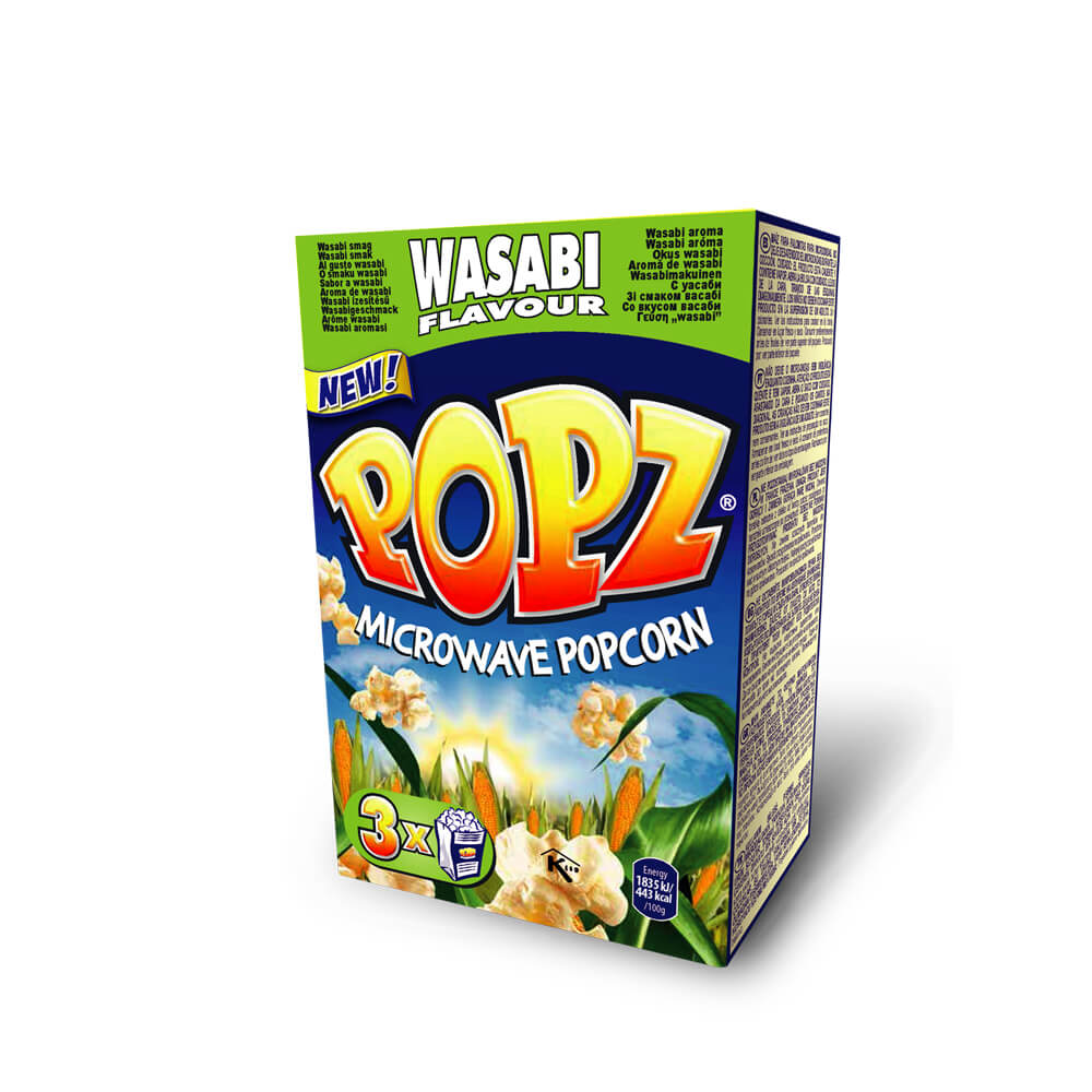 POPZ Microwave Popcorn Wasabi 85Gx3
