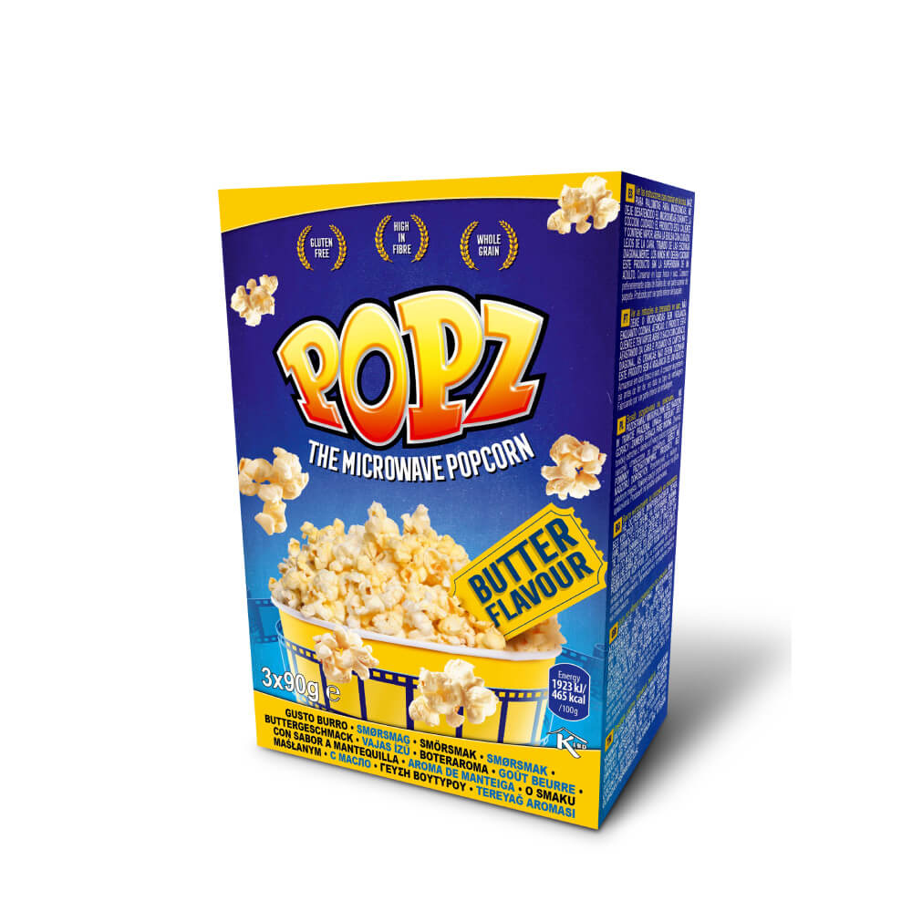 POPZ Microwave Popcorn Butter 90Gx3