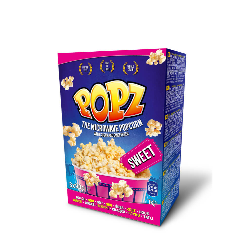 POPZ Microwave Popcorn Sweet 90Gx3