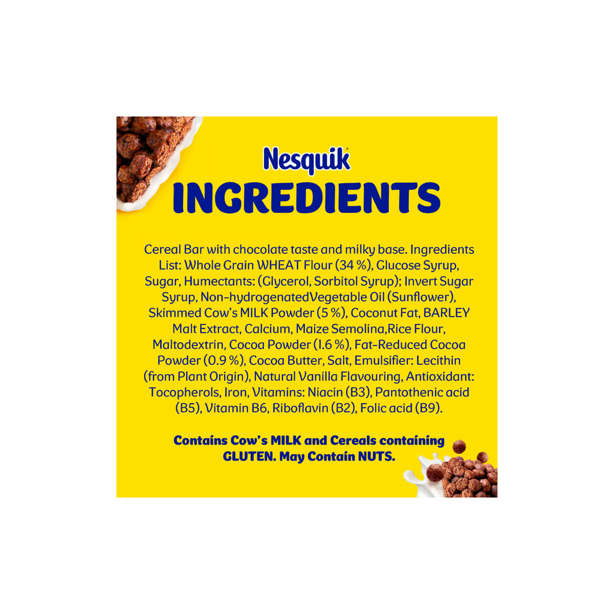 Nesquik Chocolate Breakfast Cereal Bar 6x25g