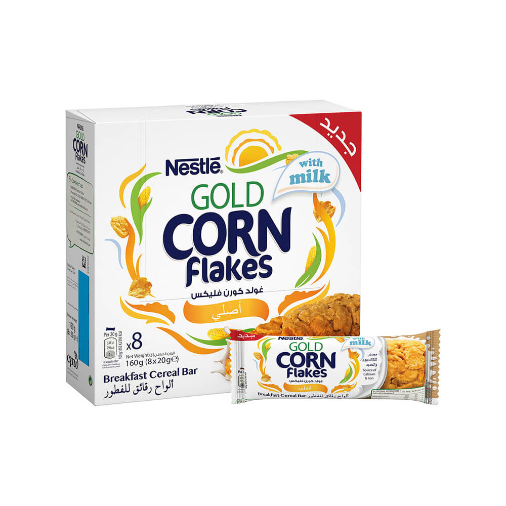 Nestle Gold Cornflakes Original Cereal Bar 20Gx8's