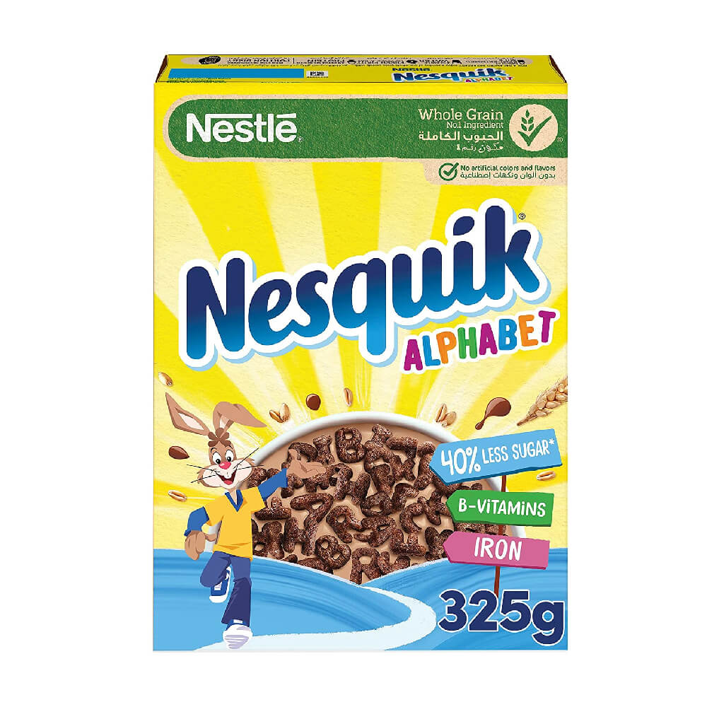 Nesquik Chocolate Alphabets Breakfast Cereal 325gm