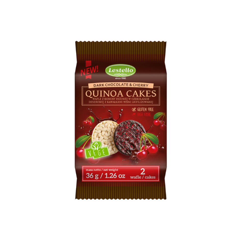 Lestello Dark Chocolate & Cherry Quinoa Cakes 36gm