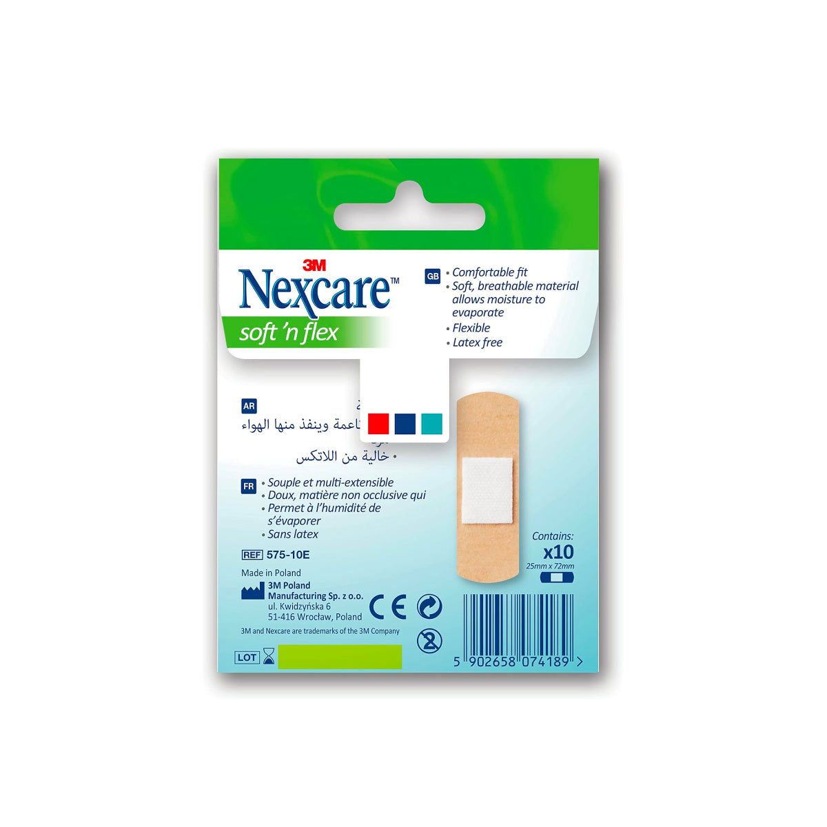 Nexcare Soft N Flex Strips Dshape Bandages 10 Pieces