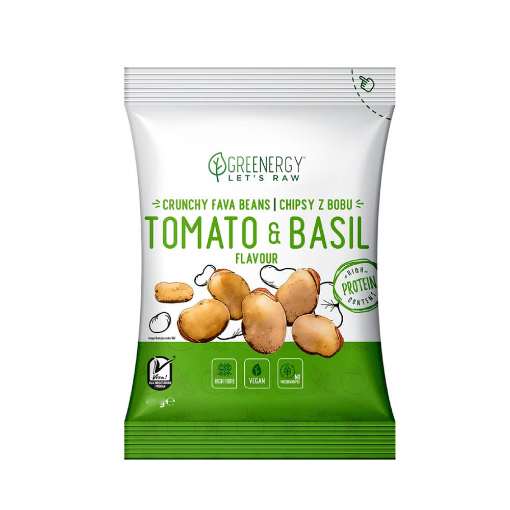 Greenergy Fava Beans Chips Sweet Tomato & Basil 50gm