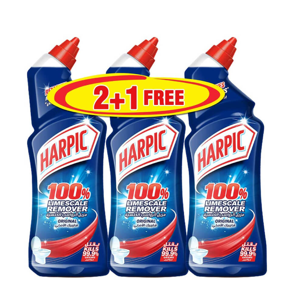 Harpic Liquid Original Toilet Cleaner 750ml 2+1 Free