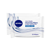 Nivea Face 3N1 Fresh Cleansing Wipes 25s 1+1FREE