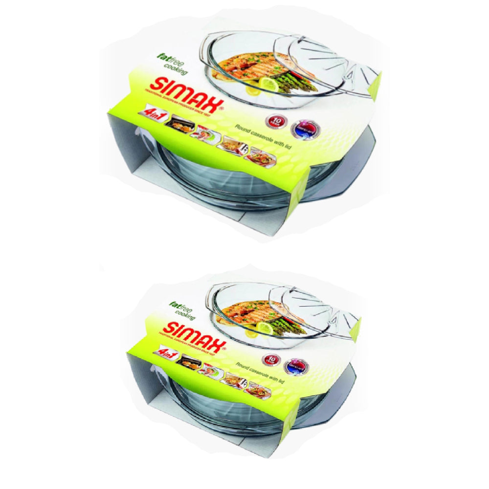 Simax Round Baking Dish 2.5Ltr+1.5Ltr