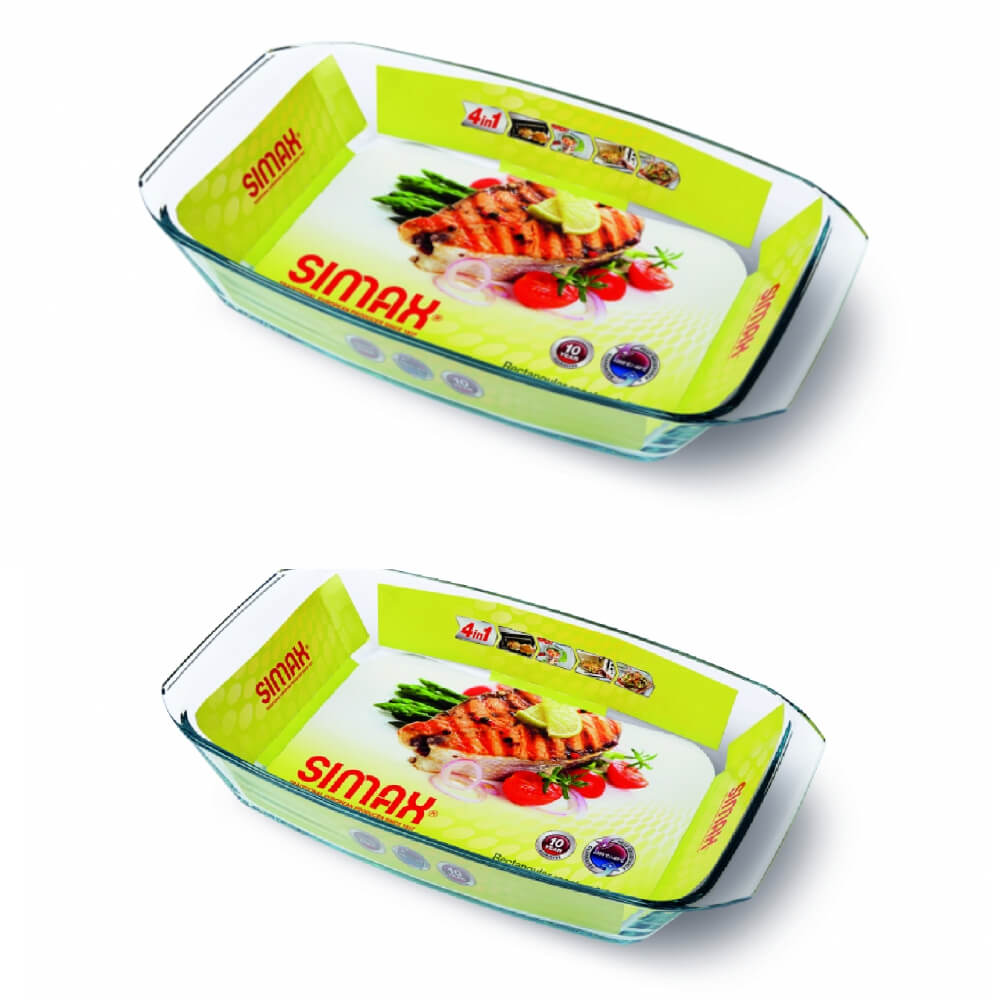 Simax Rectangular Roaster 2.4Ltr+1.5Ltr