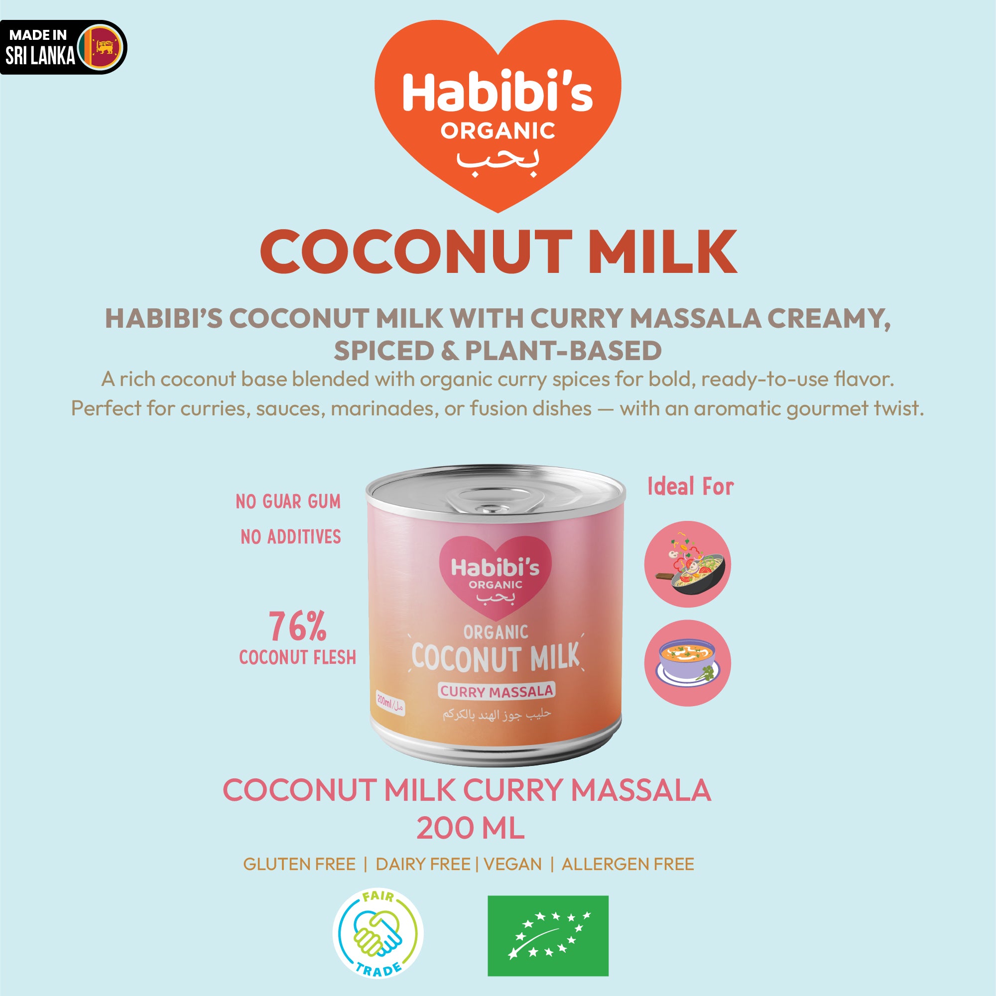 Habibi's Organic Coconut Milk Curry Massala  200ml