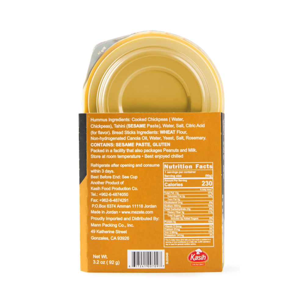 Mezete Dip Hummus With Breadsticks Classic Authentic Recipe 92g