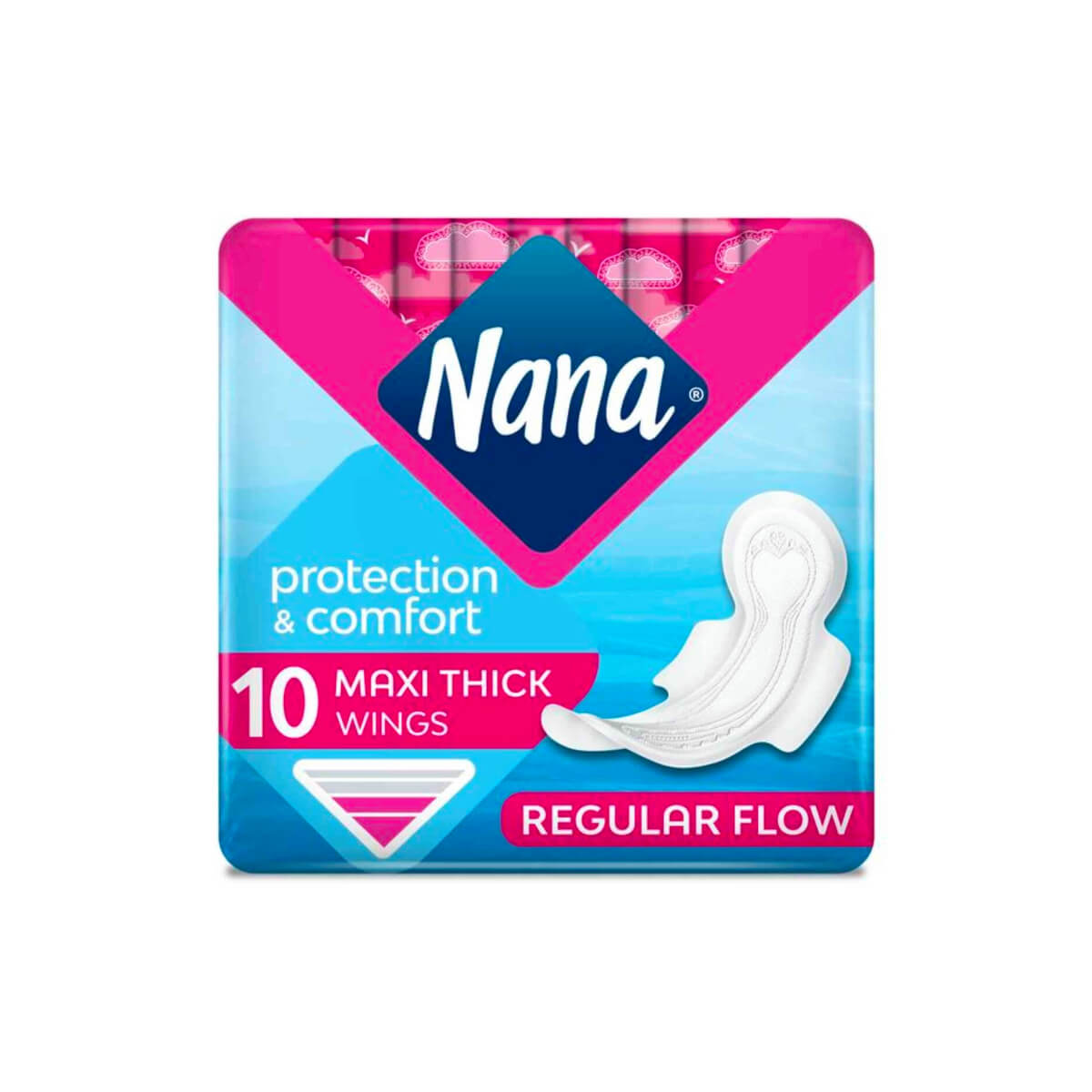Nana Protection & Comfort Maxi Thick  Sanitary Pads With Normal Wings 10 Pieces