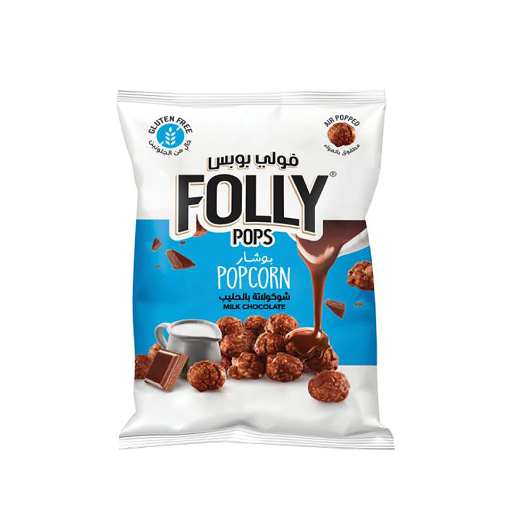 Folly Pops Popcorn Milk Chocolate 40G