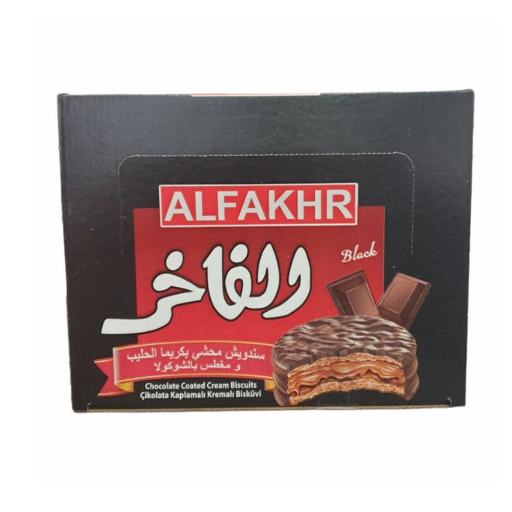 Fakhr Black Chocolate Coated Cream Biscuits 30gm 12Pcs