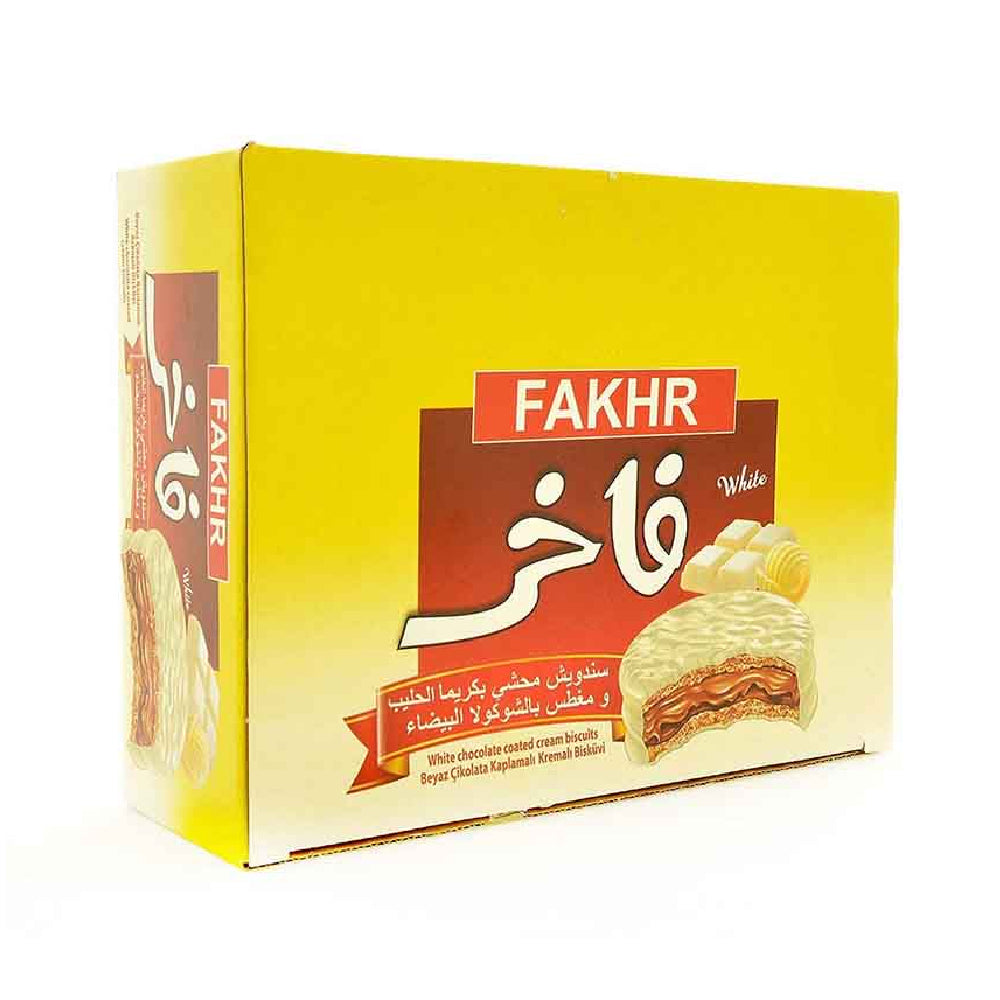 Fakhr White Chocolate Coated Cream Biscuits 30gm12Pcs