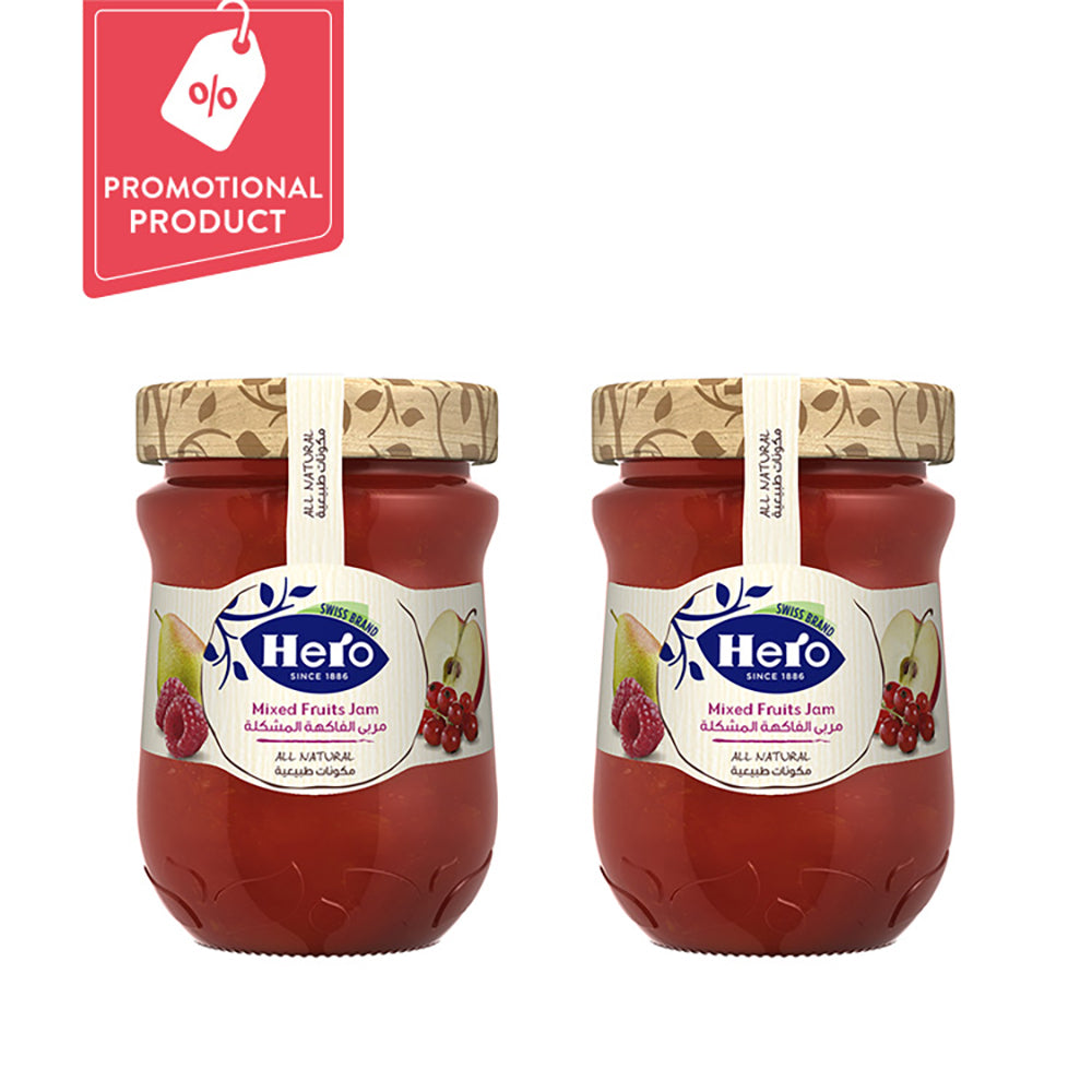 Hero Jam Mixed Fruit 350Gx2 @ 1+1 Free