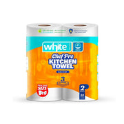 White kitchen towel 64 sheets 2 rolls