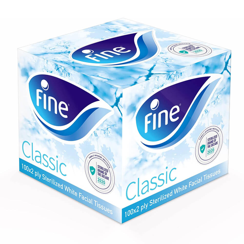 Facial Tissues Fine Classic Cubic 100X2ply