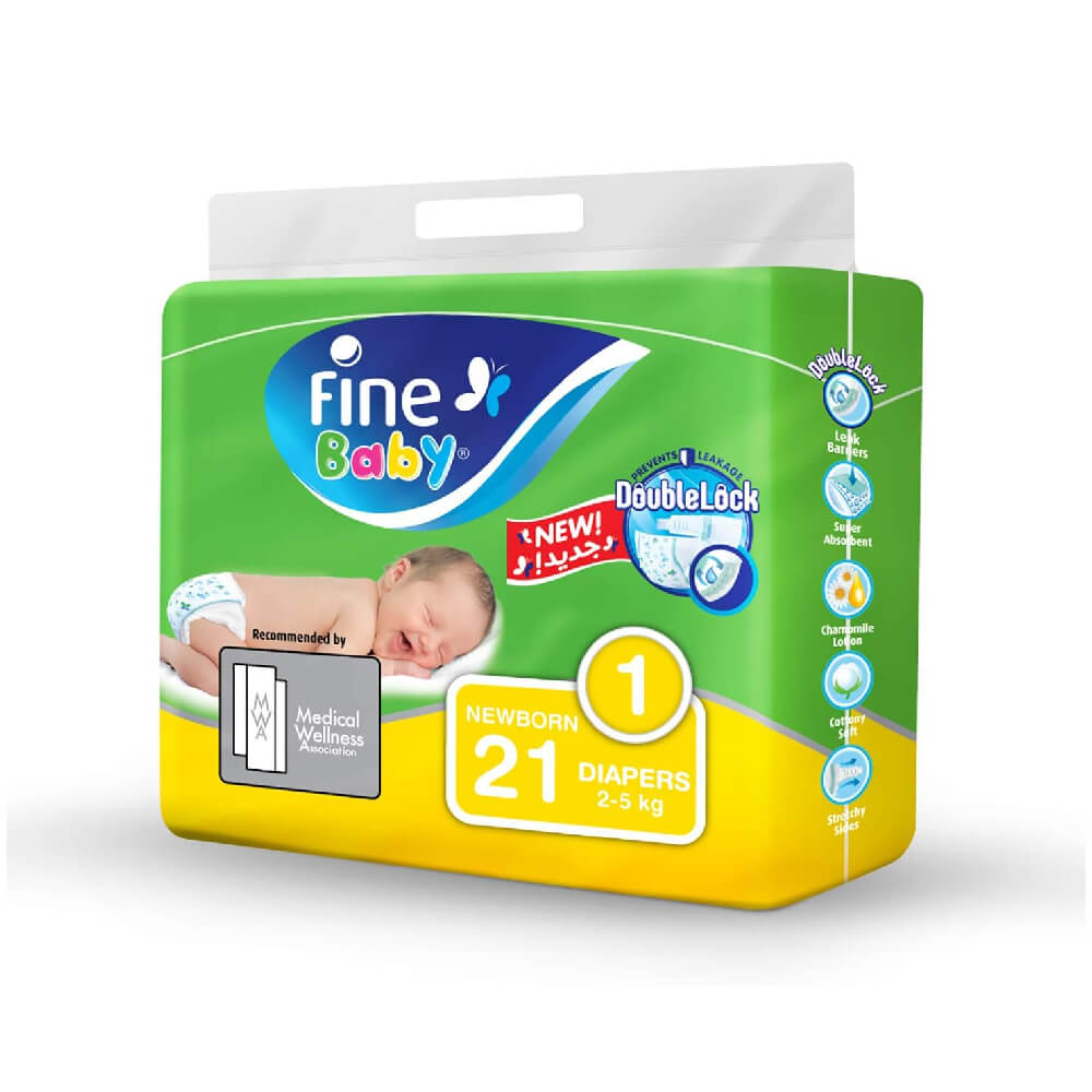 Fine Baby Diapers  Doublelock Technology Size 1 New Born Baby 21s