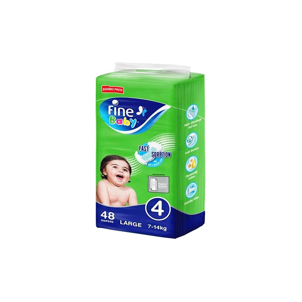 Fine Baby Diaper Large Jumbo Pack Fast Sorption 48's