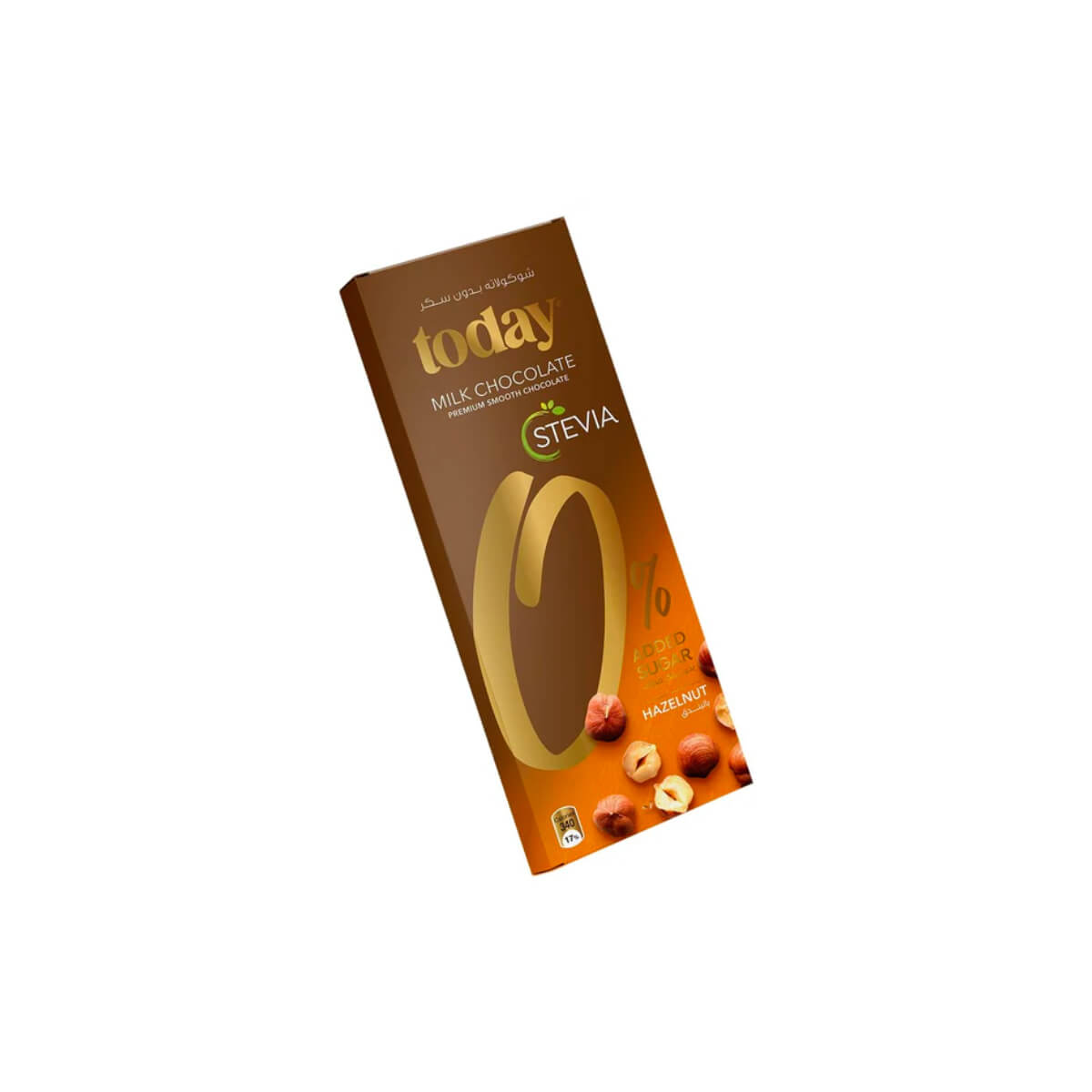 Today Stevia Hazelnut Milk Chocolate 0% Added Sugar 60g