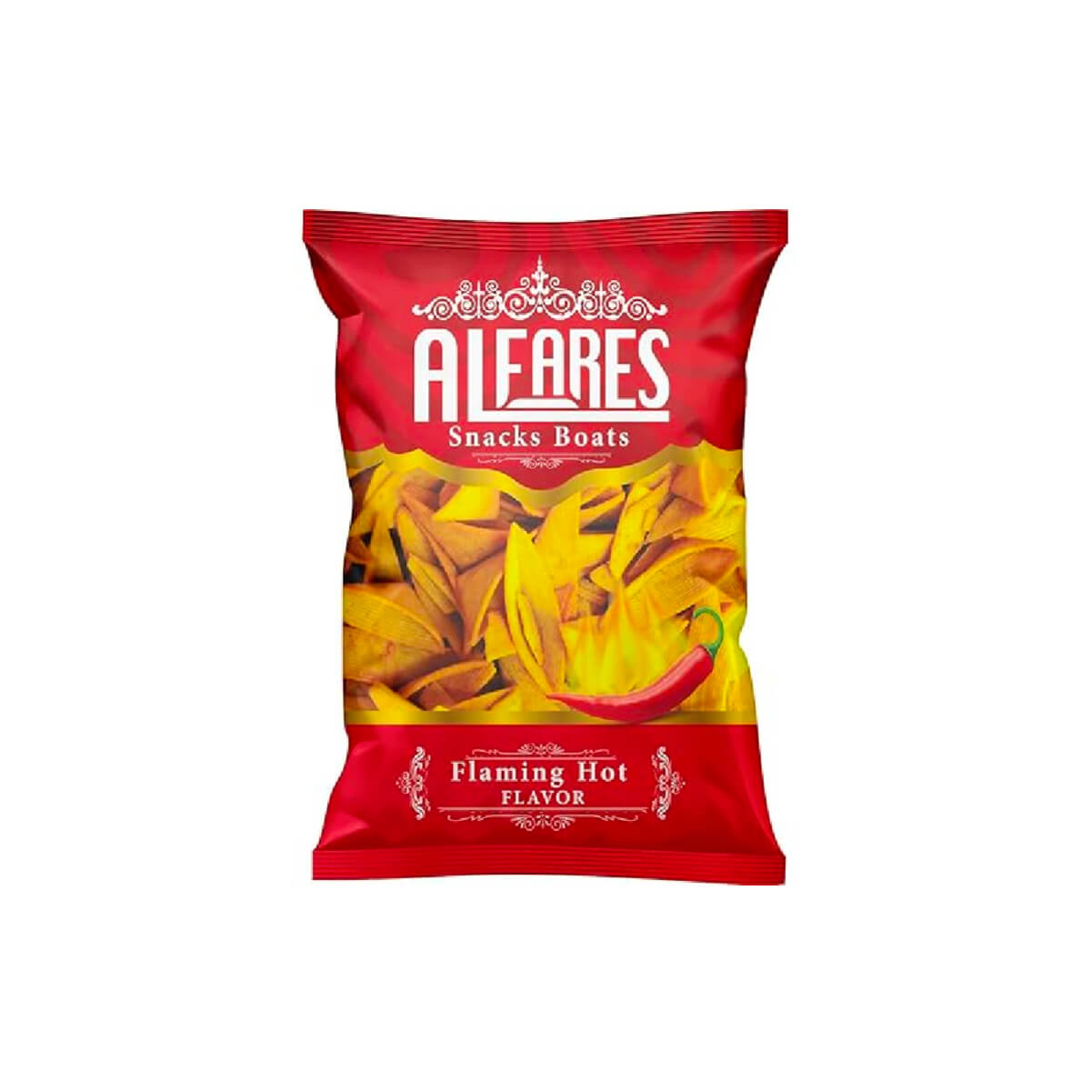 Al Fares Snacks Boats Flaming Hot 120GM