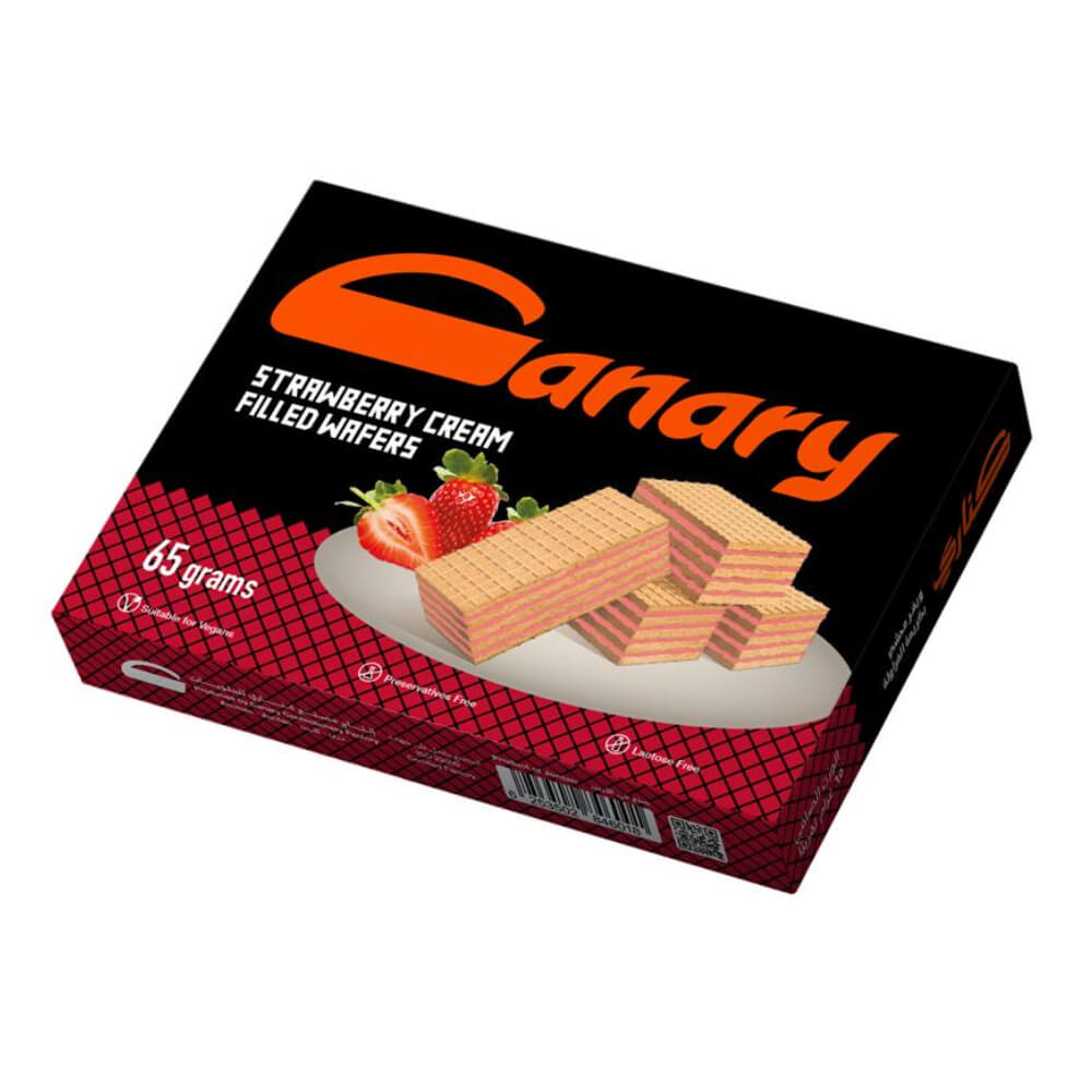 Canary Strawberry Cream Filled Wafers 65gm