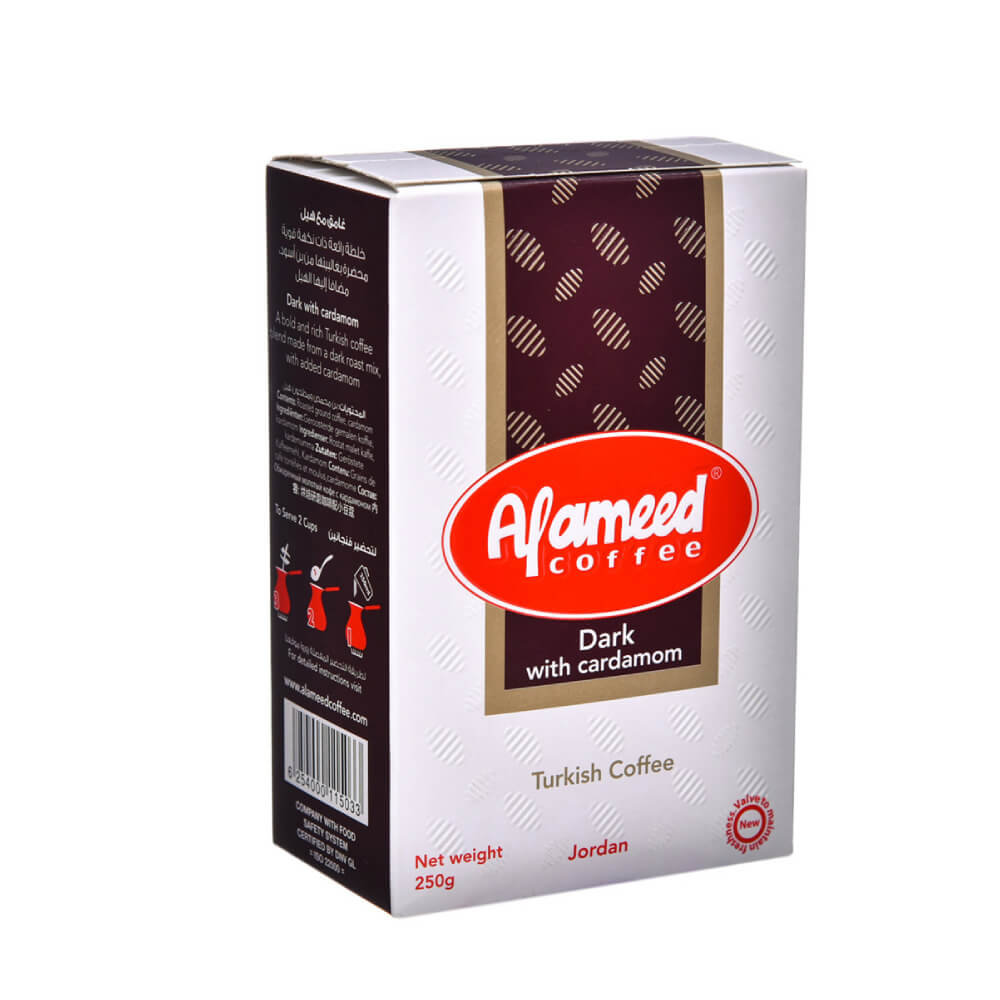 Alameed Dark Turkish Coffee With Cardamom 250gm