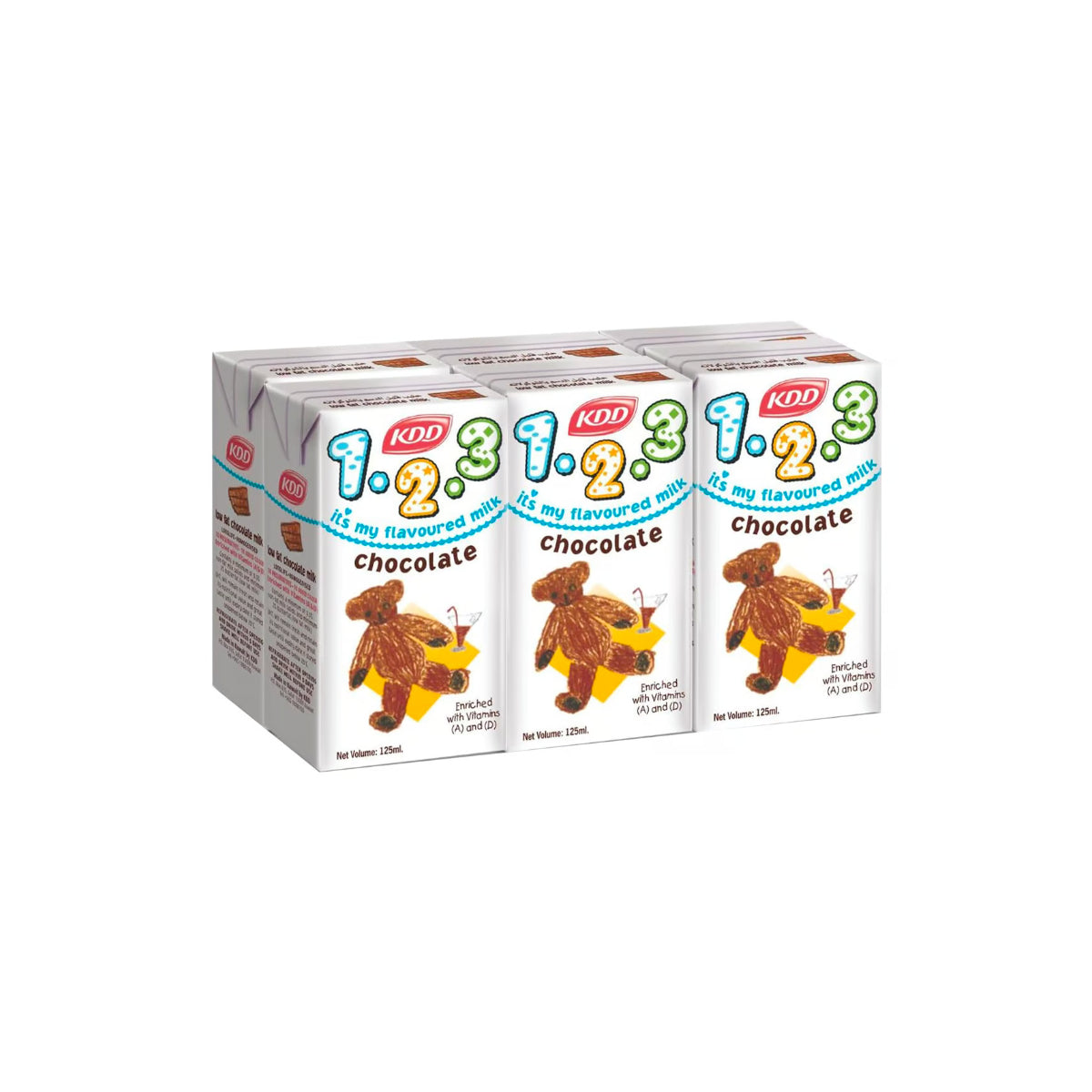 KDD 1 2 3 Chocolate Flavoured Milk 125ml 5+1 Free