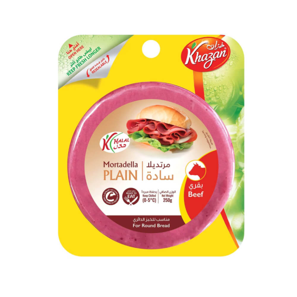 Khazan Beef Mortadella Plain Sliced 250gm