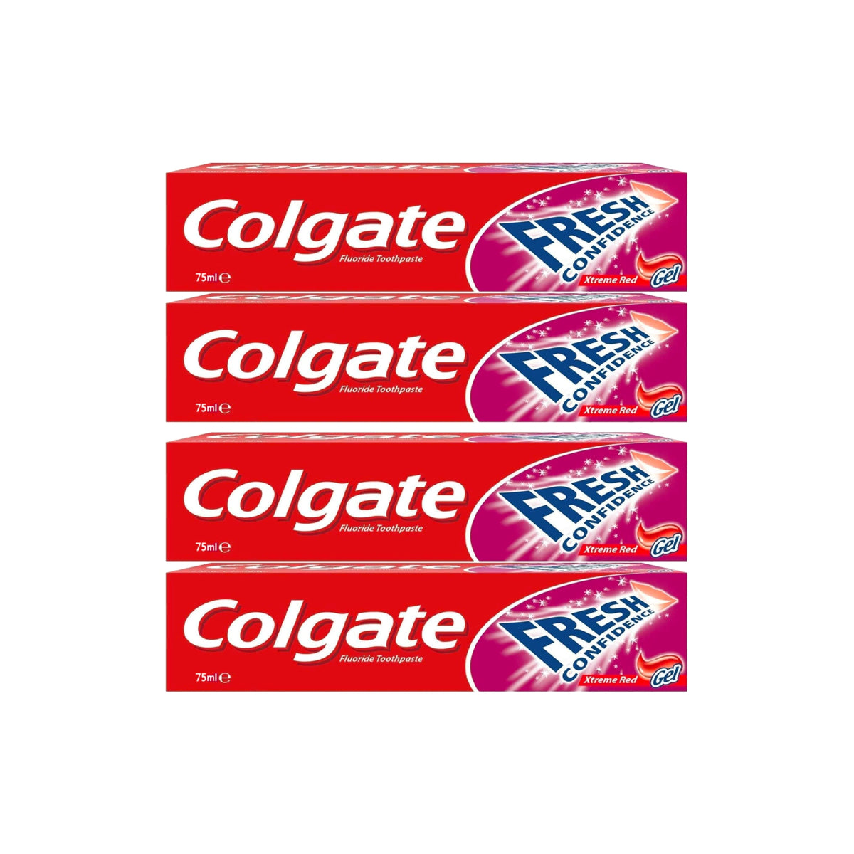 Colgate Fresh Confidence Xtreme Red Toothpaste 4x75ml